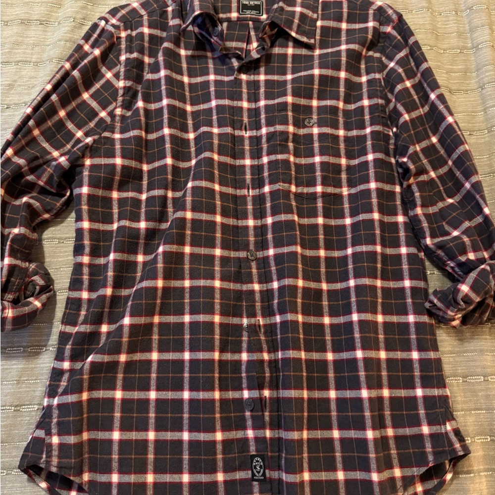 Todd Snyder Flannel Shirt in Red and Gray